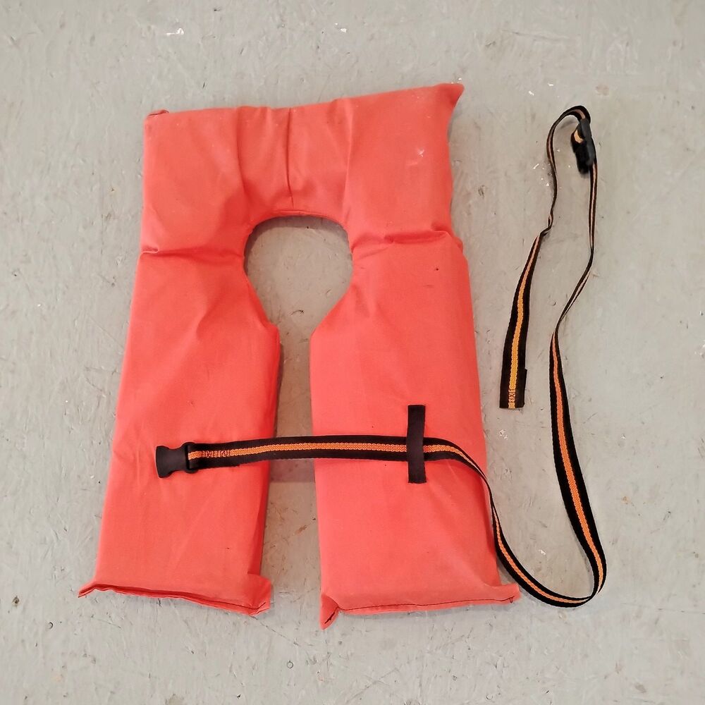 Vintage Orange Life Jacket Farber Type II Adult Device Buoyant Vest AY-2